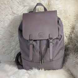 Designer Herschel Small Nylon & Leather Lavender colored Backpack