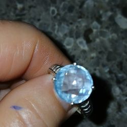 Blue Topaz Sz. 7 Sterling Silver Ring