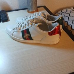 Gucci Slitley Used Ace White Size 37 1/2 Very Good Cond