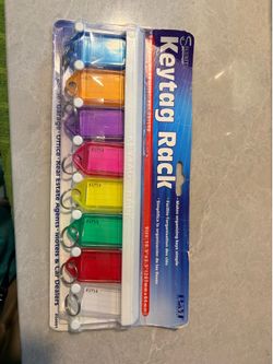 New key tag rack labels on each keychain