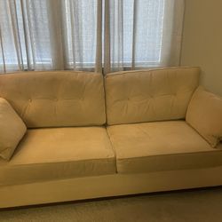 Velvet Pull-Out Couch With Foam Mattress