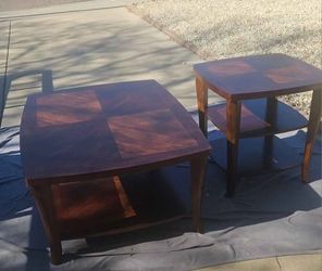 All Wood Coffee Table With End Table