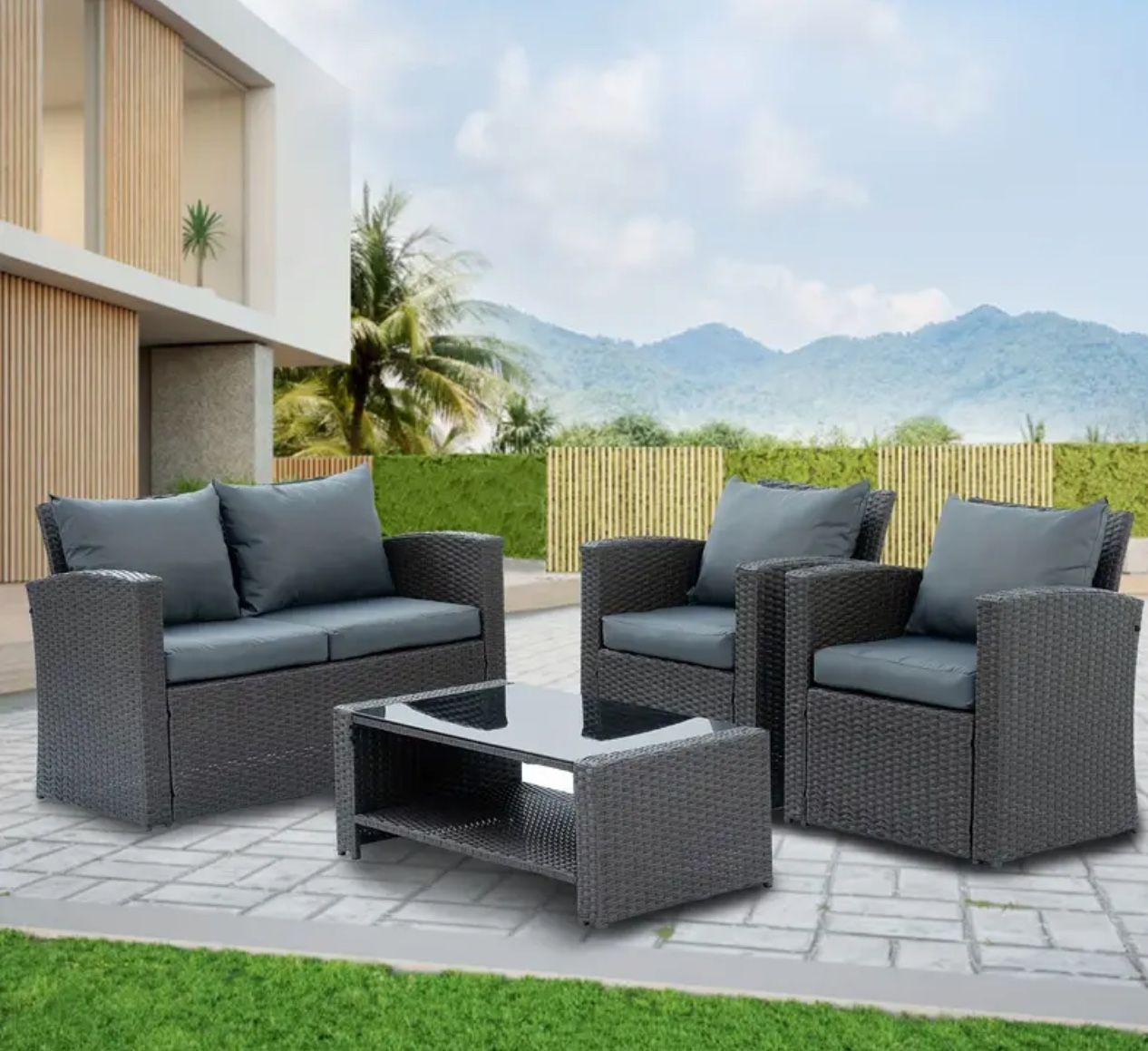 Patio Furniture Set 4 piece