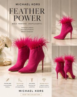 MICHAEL KORS Feather Ankle Boots 8,5