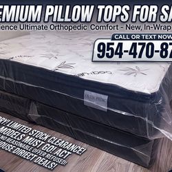 Upgrade your bedroom with a brand new, factory-sealed Pillow Top mattress and matching Box Spring set. 