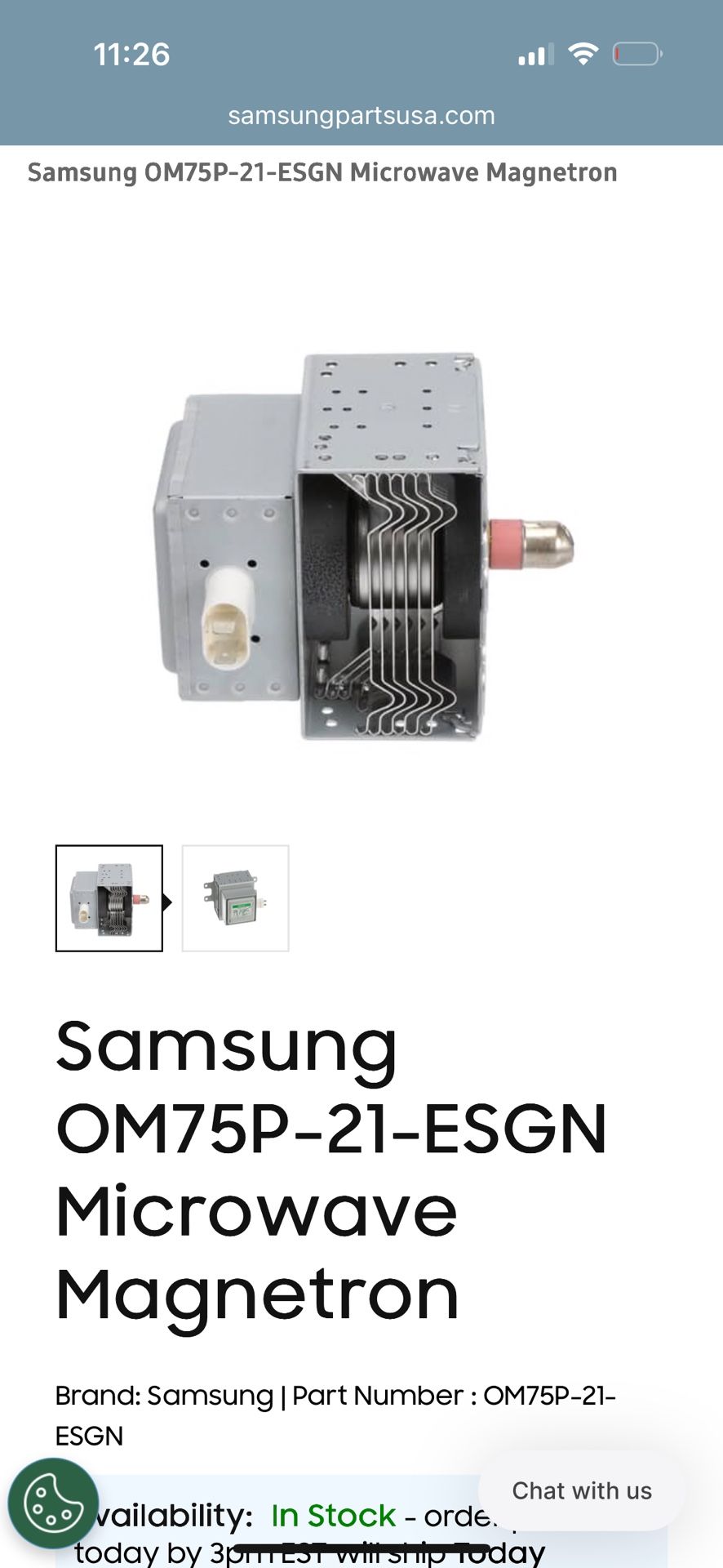 Samsung Microwave Magnetron