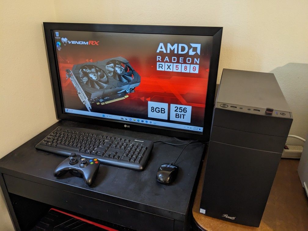 Gigabyte Gaming PC - Intel Core i5 9th 4.1ghz 6-Core, 16gb DDR4 Ram, RX 580 8gb Vram GPU (COD, GTA V, Red Dead), 256gb Nvme SSD, 430w PS, Windows 11