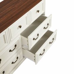 Farmhouse 7 Drawers Dresser for Bedroom, Rustic Chest of Drawers with Natural Texture, Vintage Design, Storage Dressers Organizer for Bedroom, Living 