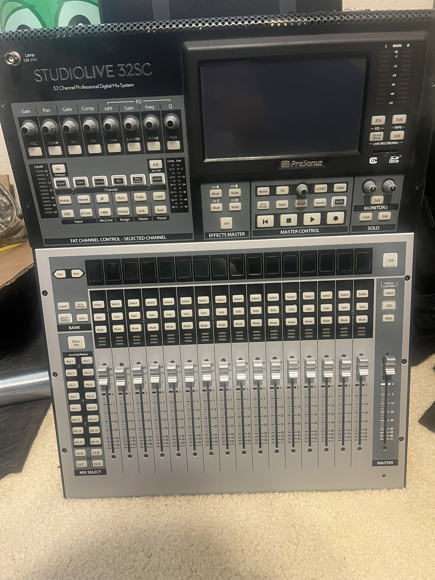 Studio Mixer And Monitors