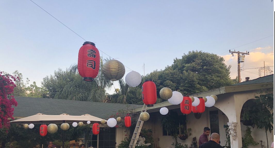 Japanese paper lanterns & photo booth props
