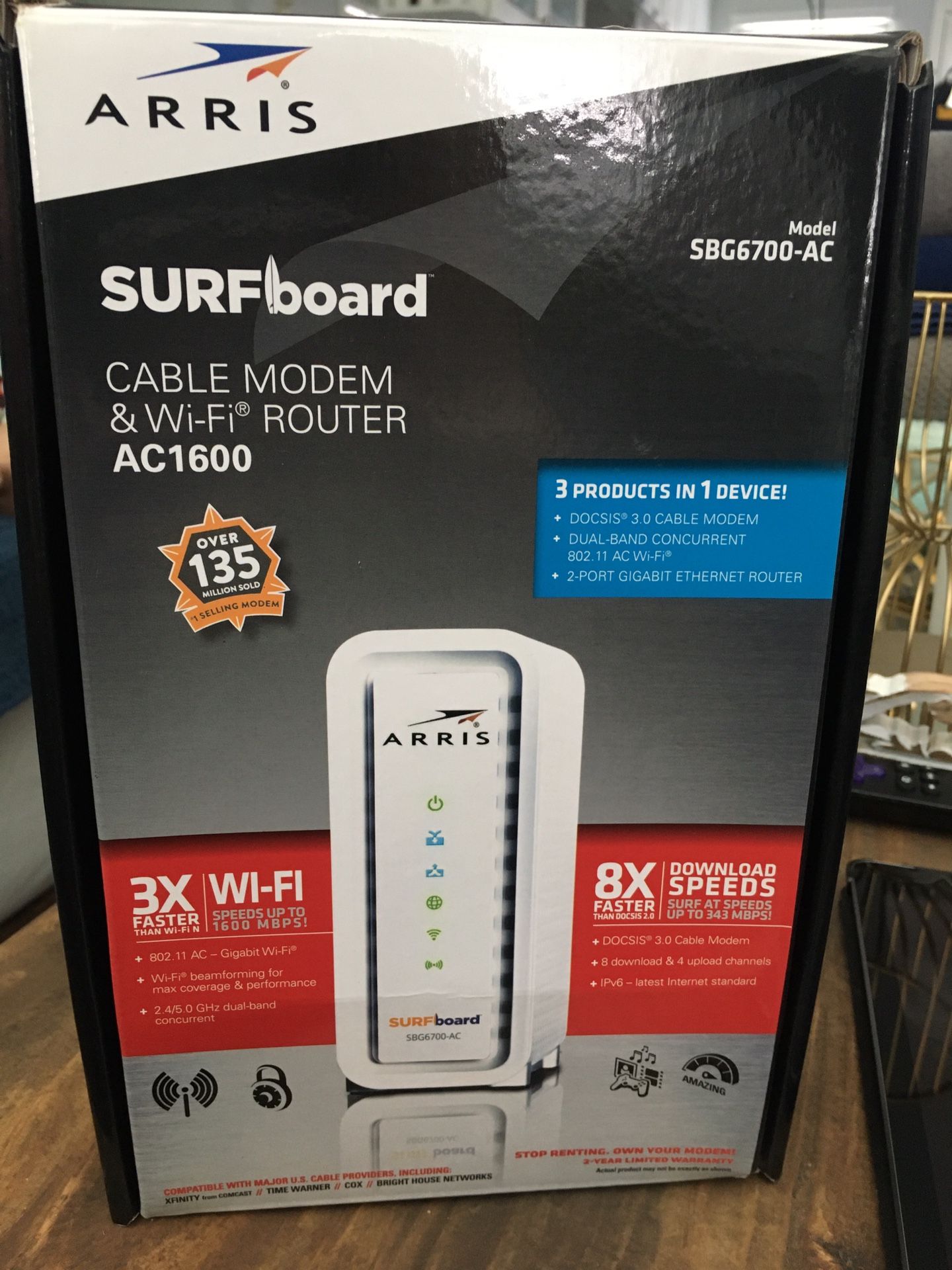 Arris Surfboard Cable Modem & WiFi Router AC 1600