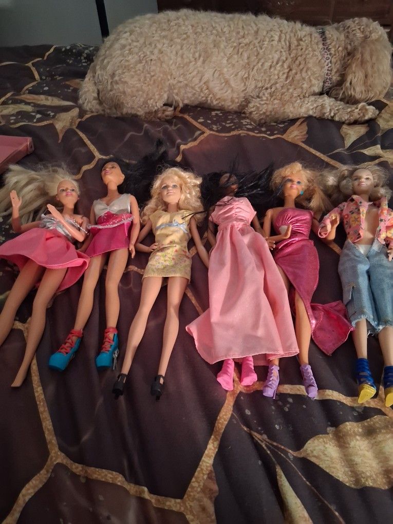 6 Mattel Barbies