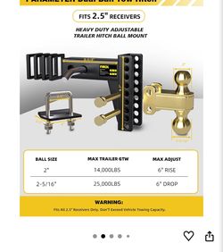 Black and Gold 2.5” Tow Hitch Receiver