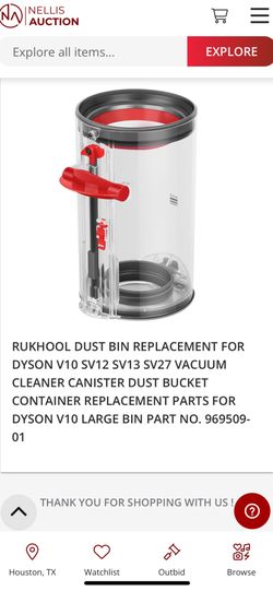 RUKHOOL Dust Bin Replacement for Dyson V10 SV12 SV13 SV27 Vacuum Cleaner Canister Dust Bucket Container Replacement Parts for Dyson V10 Large Bin Part