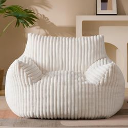 Giant Plush Bean Bag Chair, Beige     