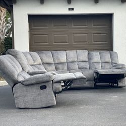 Sofa/Couch Sectional - Recliner - Microfiber - Gray - Delivery Available 🚛