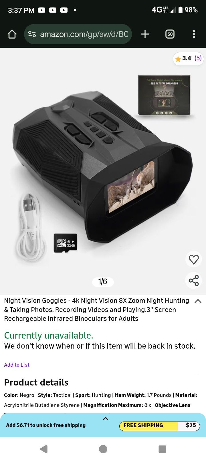 Night Vision Video Goggles 4K