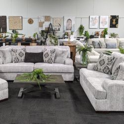 Mercado Pewter Living Room Set (SOFA and LOVESEAT