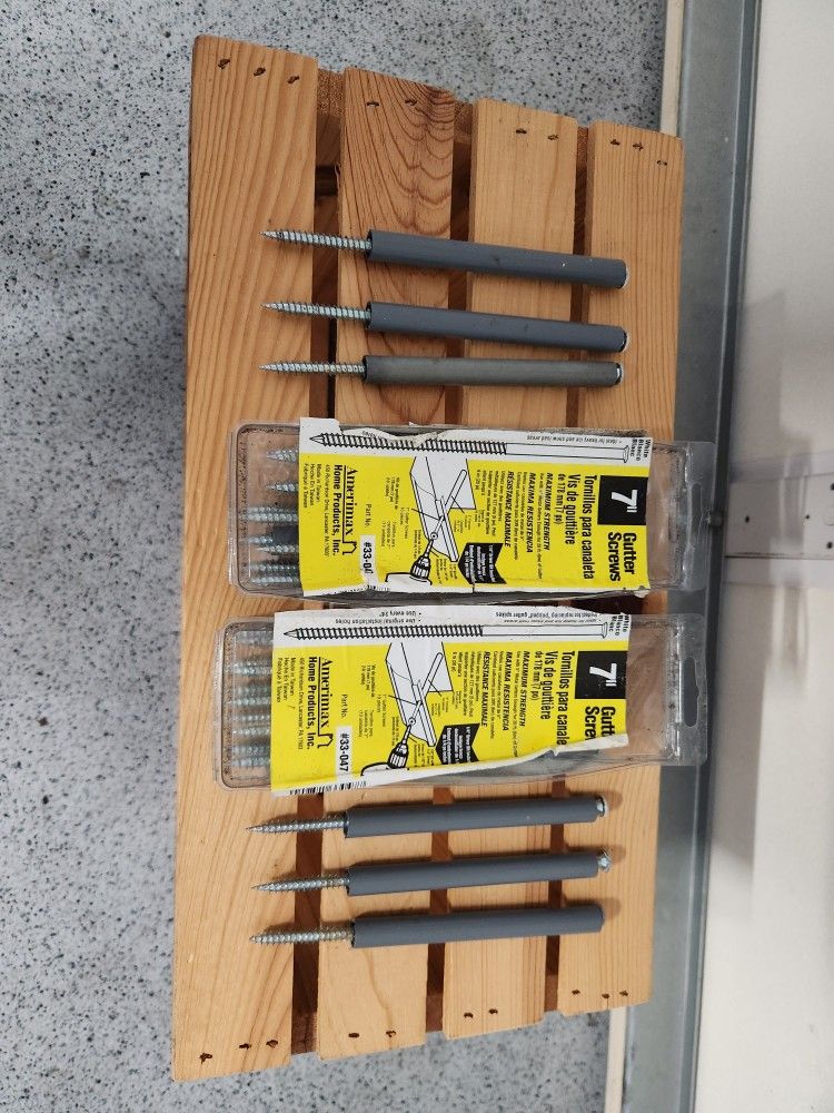 Amerimax 7" Gutter Screws And Ferrules. 2 Packs of 10. Plus 6 Additional 7" Screws And Ferrules.
