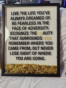 16x20 Black Wood Frame GOLD SEQUENCE Motivational Wall Art