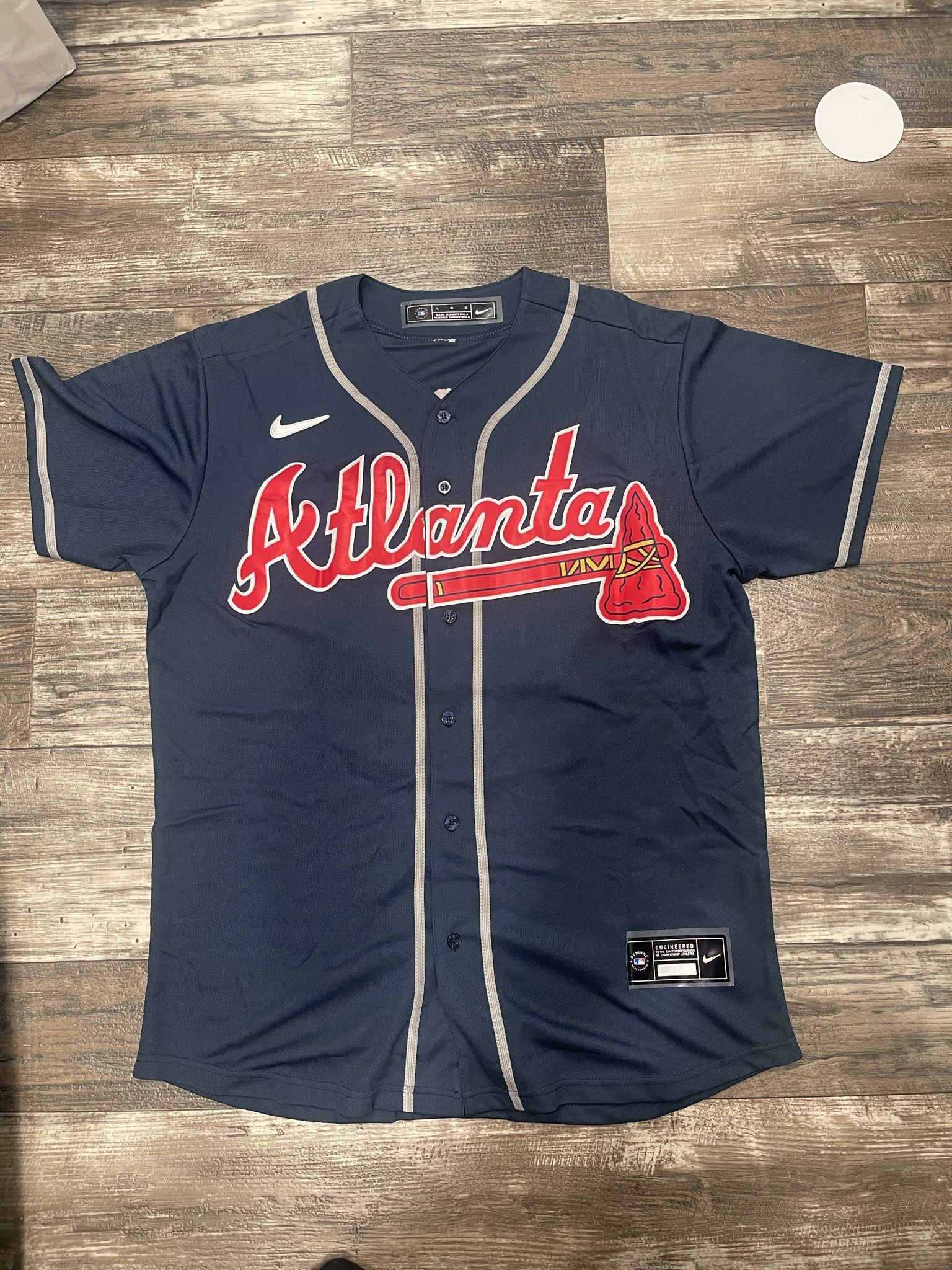 Ronald Acuna (Men’s XL) Navy Blue Atlanta Braves Baseball Jersey