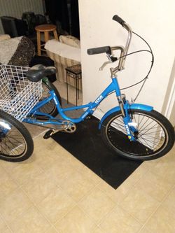Vevor Adult Tricycle Blue with Rear Basket