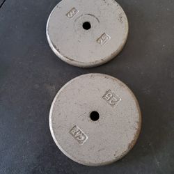 2 25 Lbs Cap Plate Weights (1")