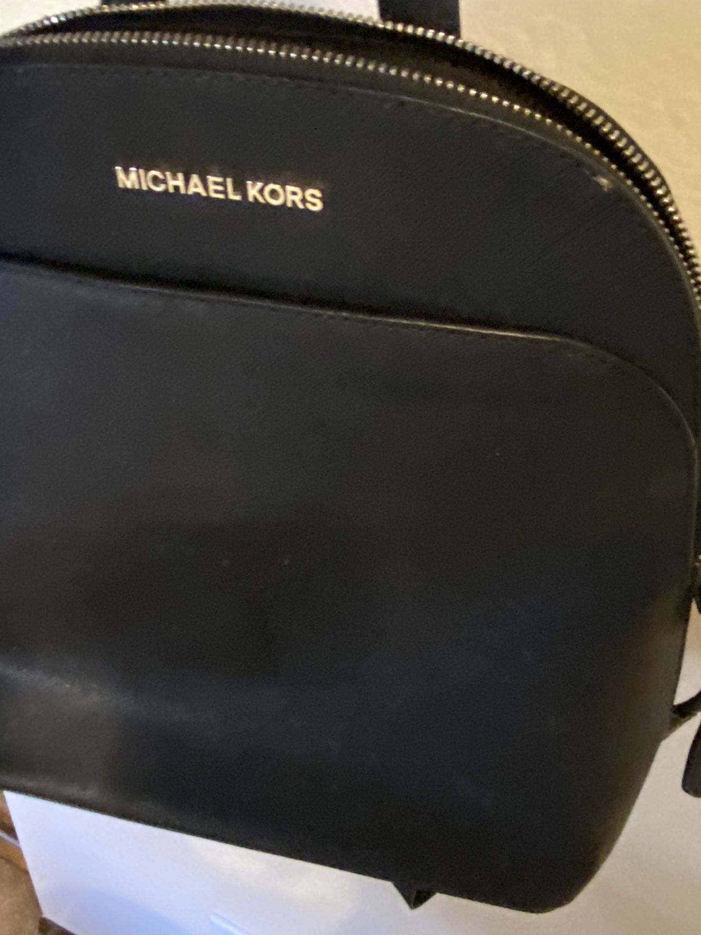Micheal Kors Black Leather Backpack