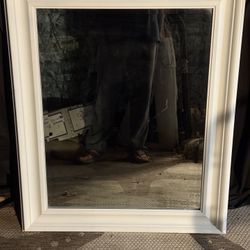 LikeNEW White Mirror Home Decorator Rectangular Wood Vanity Mirror 35" x 29"