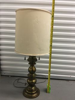 Vintage Stiffel Heavy Brass Table Lamp Hollywood Regency Double Socket