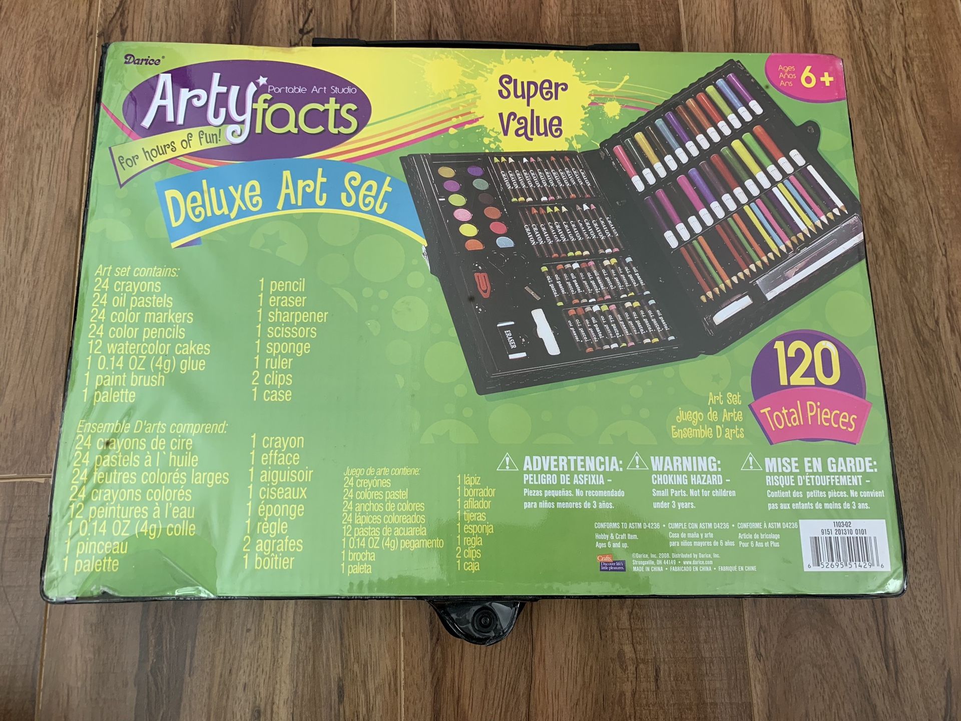 Darice 120-Piece Deluxe Art Set Art Supplies for Drawing, Painting and More