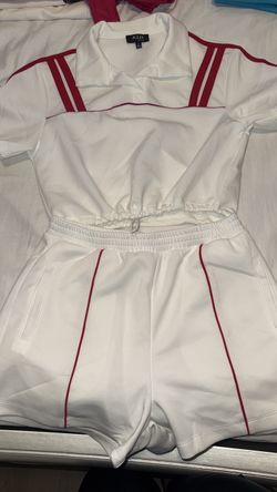 Julia Women's White & Red Two-Piece Set