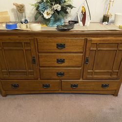 Dinning Room Table,Chairs and Buffet All Solid Oak