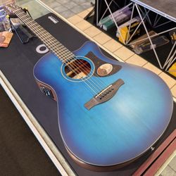 Ibanez Advanced Acoustic AAM50CE Sapphire Blue Burst Concert Acoustic Electric Guitar NEW!