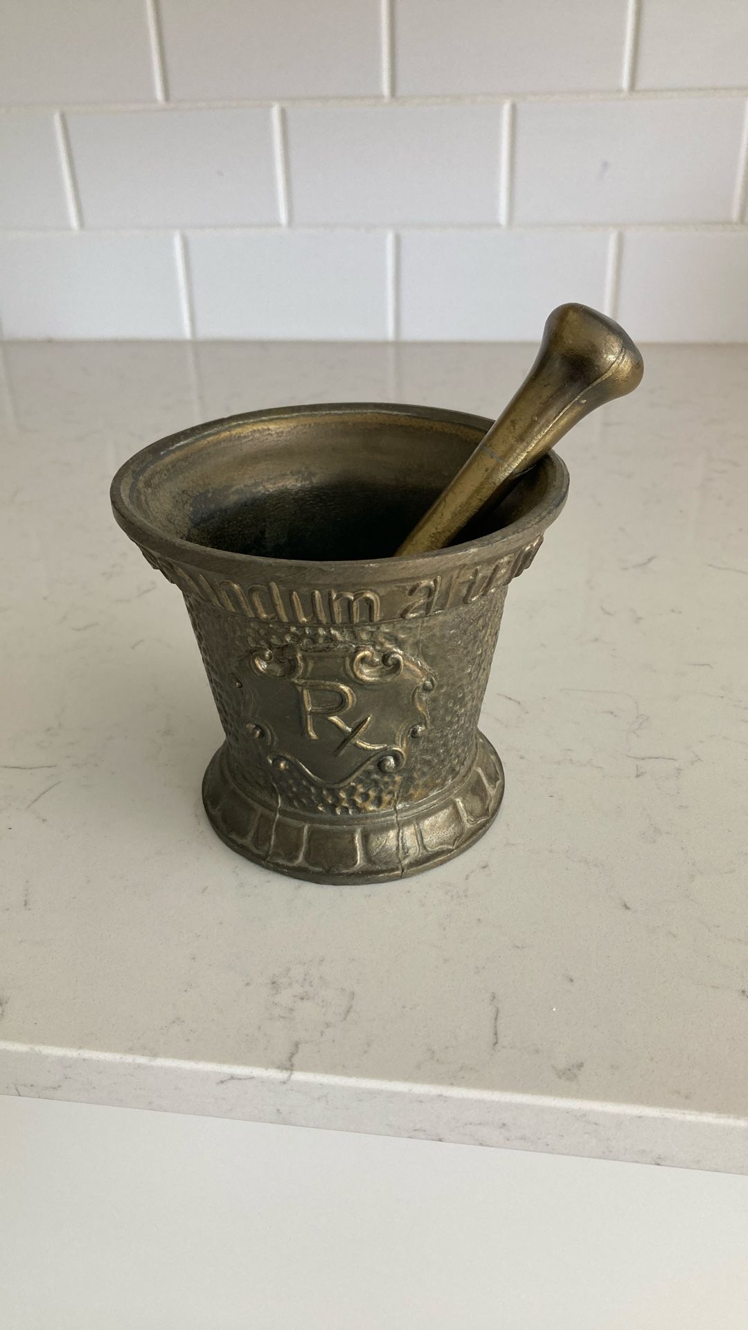 1963 brass Mortar and Pestle 