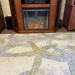 Electric Fireplace With Wood Cabinet