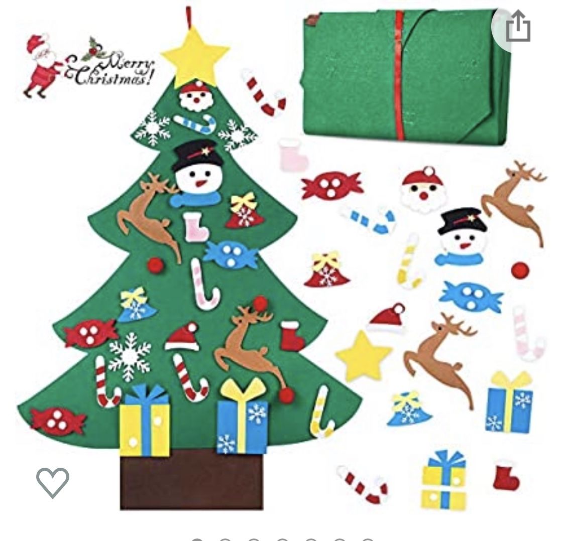 3 Ft Felt Christmas Tree + 26 pcs ornaments