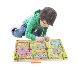 Magnet Toys Beads Board Game Play Set for Boys Girls Learning Education Toy with Magnetic Wand for Toddlers Infants Preschool Children (City Traffic)