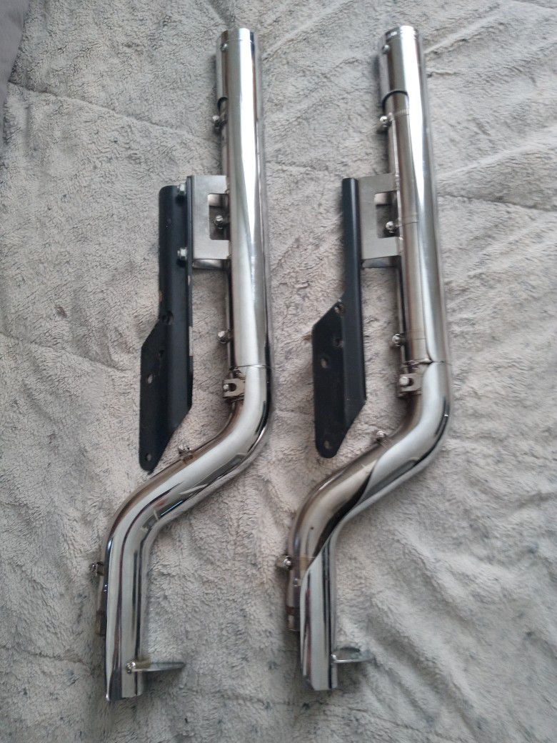 2 Aftermarket Exhaust Pipes 