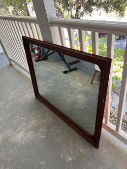 GORGEOUS ANTIQUE LARGE WOOD MIRROR