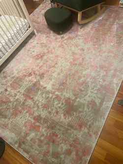 8’x10’ IKEA Area Rug Pink and Gray