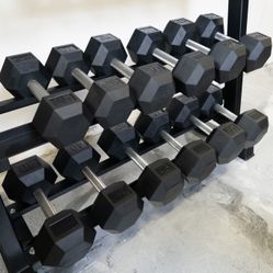 Mayhem Strength Rubber Hex Dumbbell Set (5–50 lbs) Rack not Included