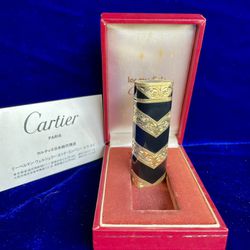 Rare Vintage 18K Gold Cartier Lighter RoyKing Mint Condition Working 1 Year Warranty Box