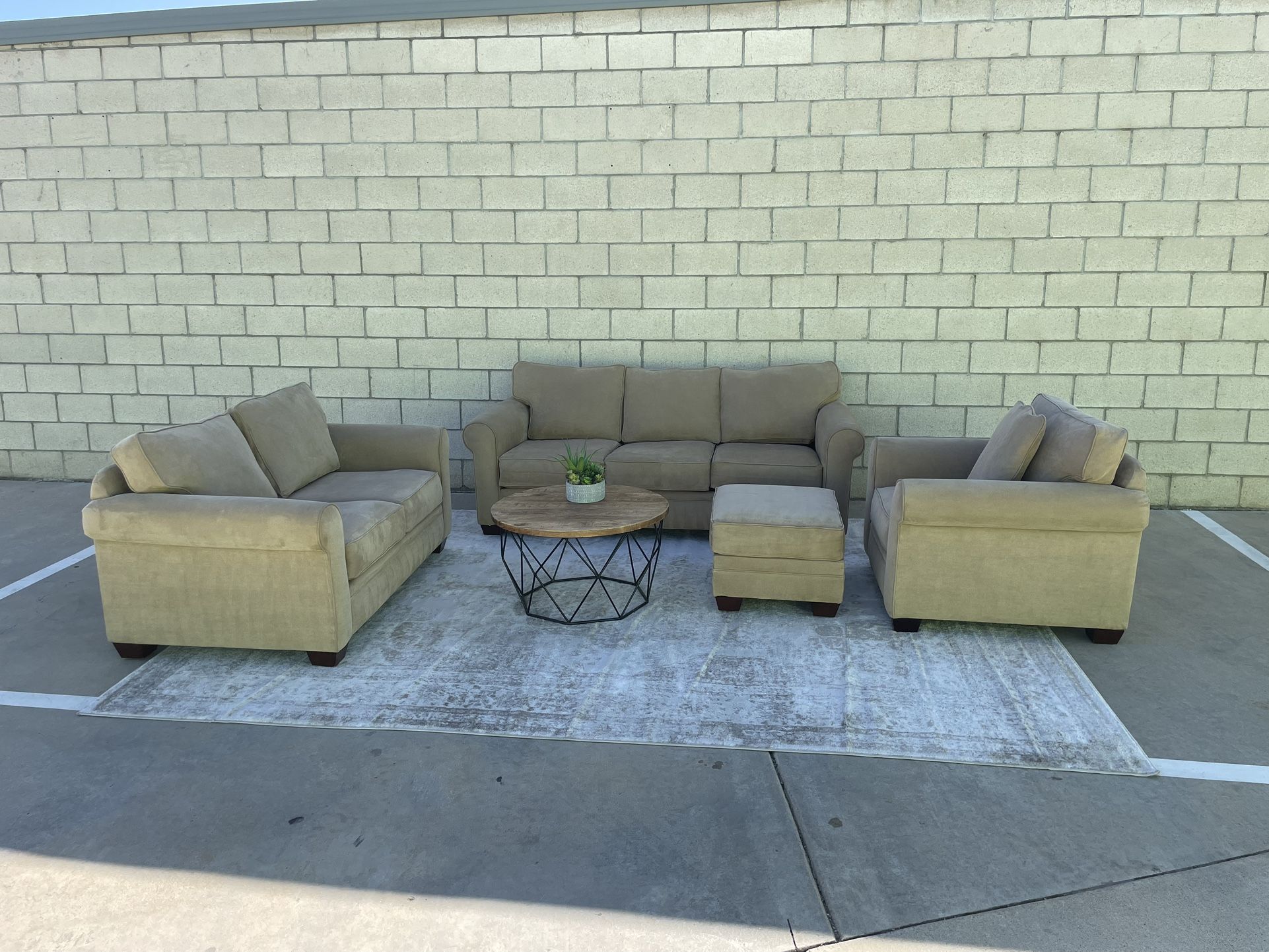 Living Spaces Couch Sofa Loveseat Chair Ottoman