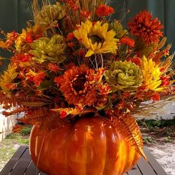 PUMPKIN Floral Arrangement -- SEE MY OTHER LISTINGS