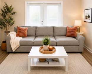 Havertys grey sectional sofa (custom-made)