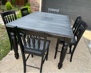 Beautiful rustic tall set Table&leaf,6 chairs!hermoso set alto rústico mesa y 6 sillas !