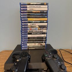 PS4 With 2 Controllers And 20 Games