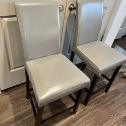 4 Faux Leather Counter Stools