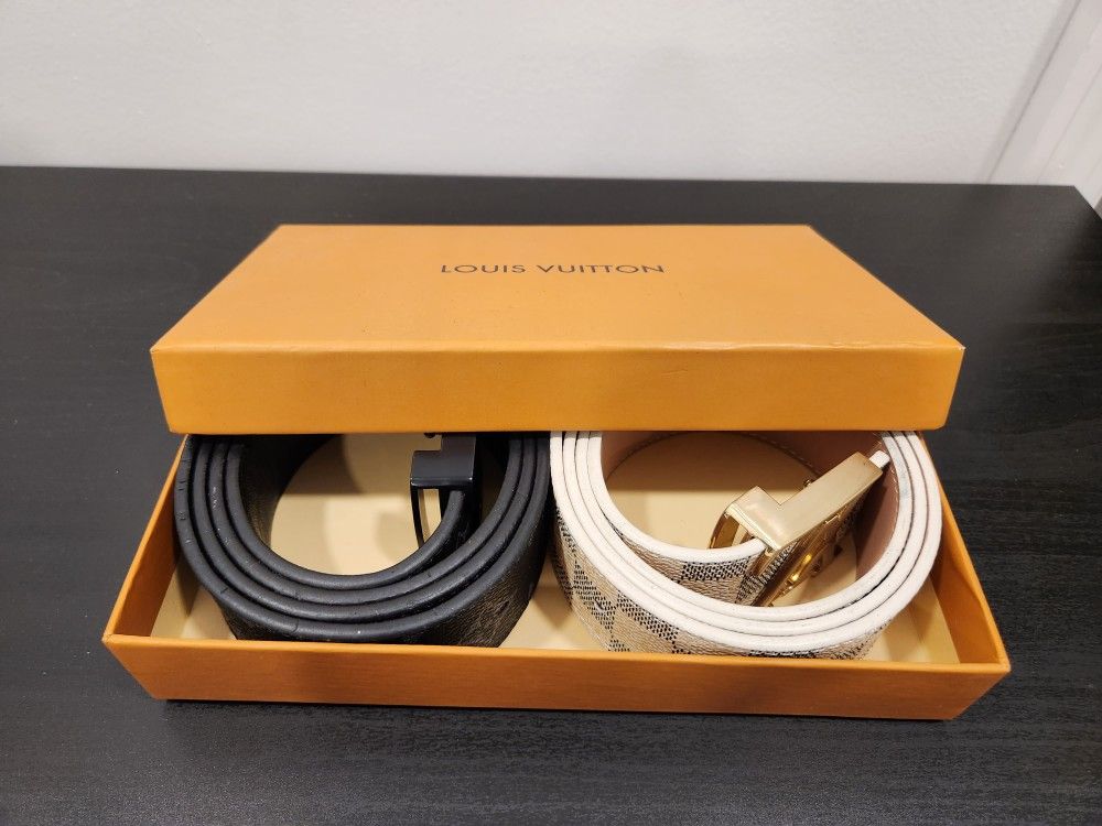 Louis Vuitton Belts (2 Belts In 1 Box) (Black & White)